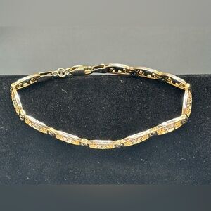 Elegant Gold tone and Sterling Silver Bracelet